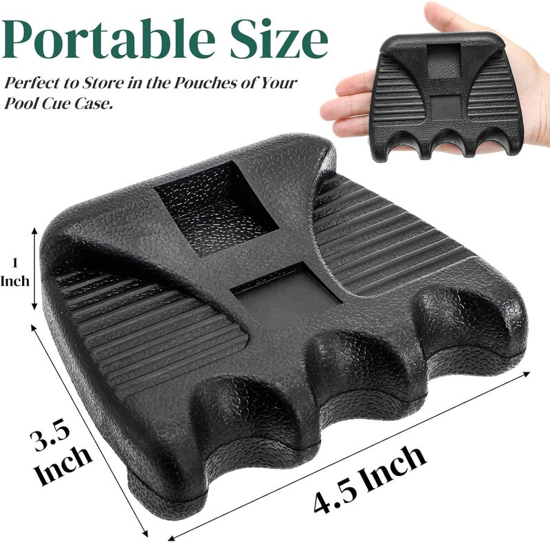 Eorbow 3 Holes Pool Cue Holder, Portable Weighted Pool Stick Holder, Non-slip Cue Rest for Table, Mini Billiard Cue Rack with Chalk Holder - Image 2